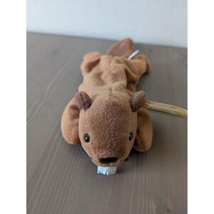 Ty Beanie Baby Bucky the Beaver Brown Plush Stuffed Animal Kids Toy Sensory Vtg